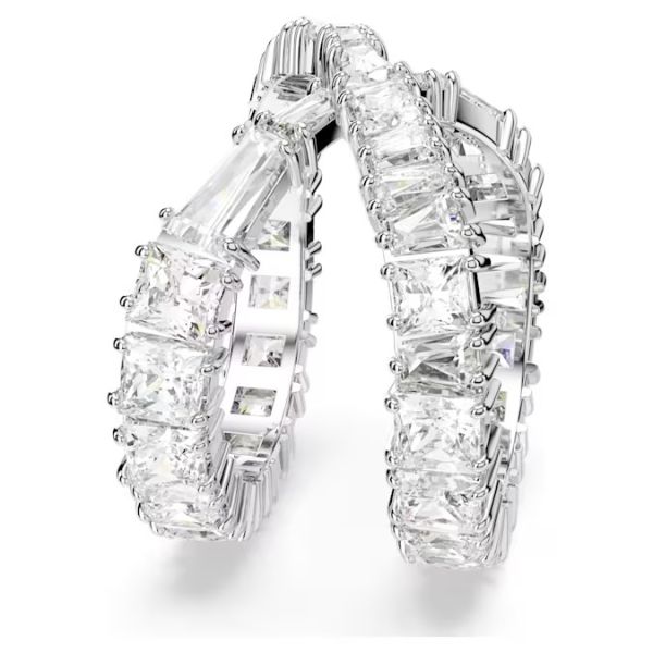 Anel Swarovski Hyperbola Infinity Branco Acabamento em Prata 60