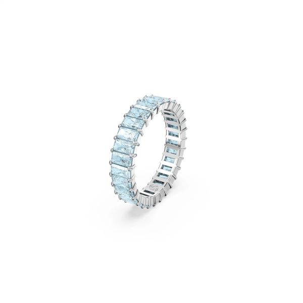 Anel Swarovski Matrix Lapidação Baguete Azul Lacado a ródio 50