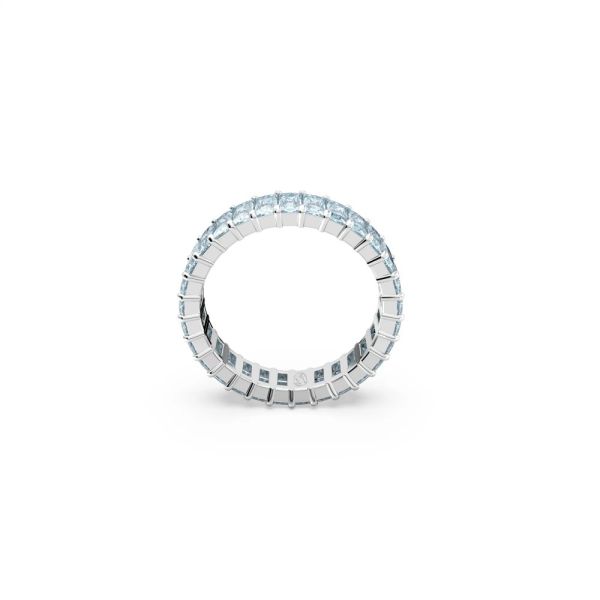 Anel Swarovski Matrix Lapidação Baguete Azul Lacado a ródio 50