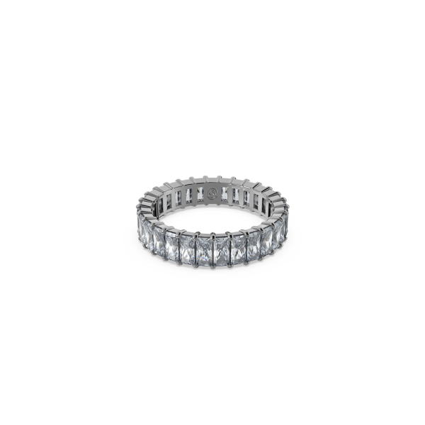 Anel Swarovski Matrix Lapidação Baguete Cinzento Lacada a Ródio