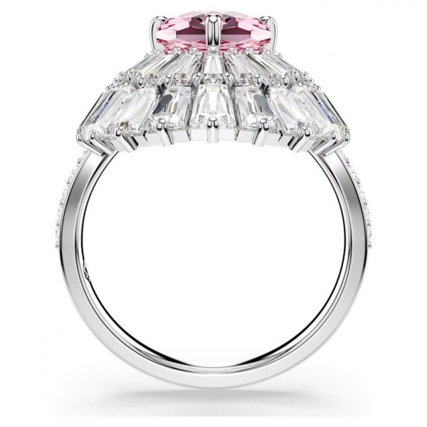 Anel Swarovski cocktail Idyllia Combinação de lapidações Concha Rosa Lacado a ródio