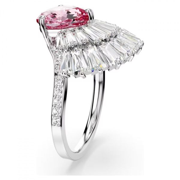 Anel Swarovski cocktail Idyllia Combinação de lapidações Concha Rosa Lacado a ródio