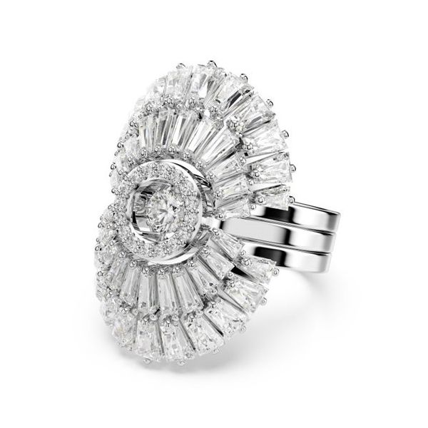 Anel Swarovski Idyllia Conjunto (3) Combinação de lapidações Concha Branco Lacado a ródio 55