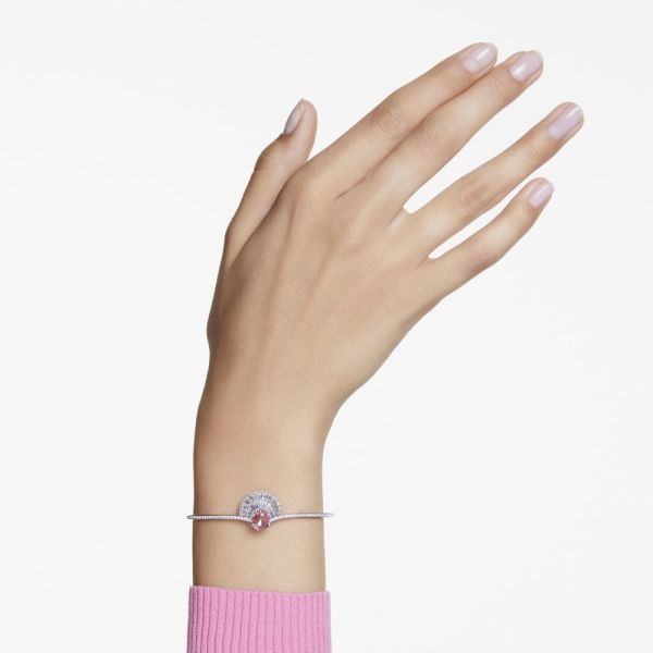 Bracelete Swarovski Idyllia Concha Rosa Lacado a ródio