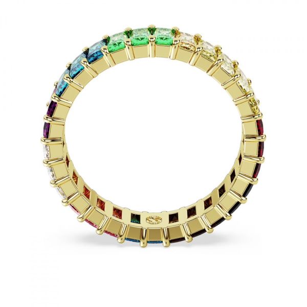 Anel Swarovski Matrix Lapidação Baguete Multicor Lacado a dourado 50