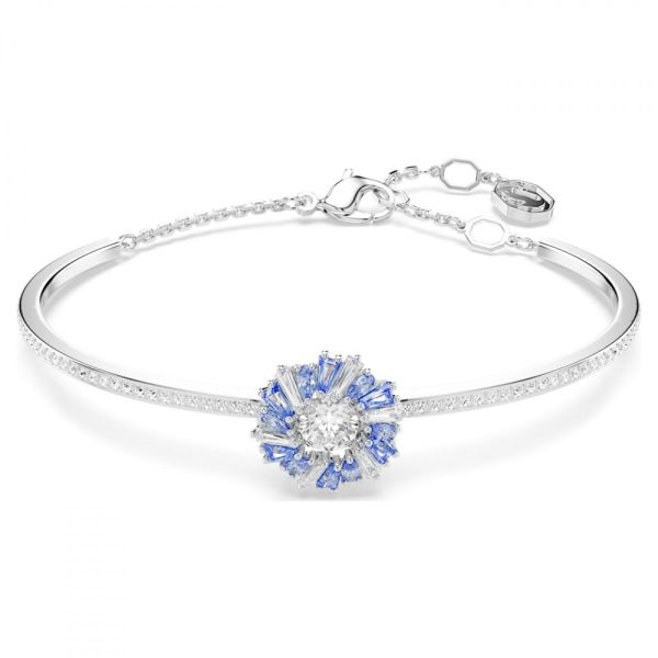 Bracelete Swarovski Idyllia Flor Azul Lacado a ródio