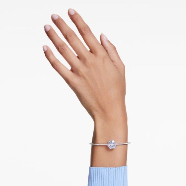 Bracelete Swarovski Idyllia Flor Azul Lacado a ródio