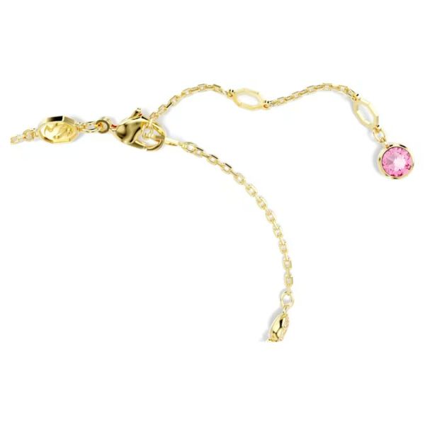 Pulseira Swarovski Gema Combinação de lapidações Flor Rosa Lacado a dourado M
