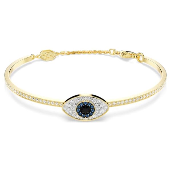 Bracelete Swarovski Symbolica Olho grego Azul Lacado a dourado L