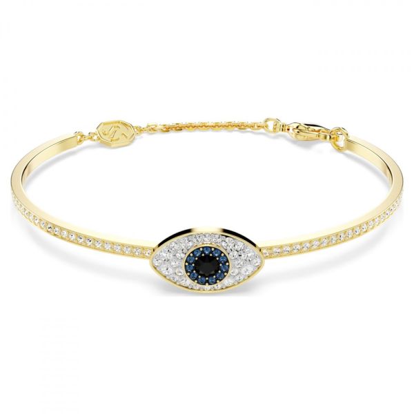 Bracelete Swarovski Symbolica Olho grego Azul Lacado a dourado S