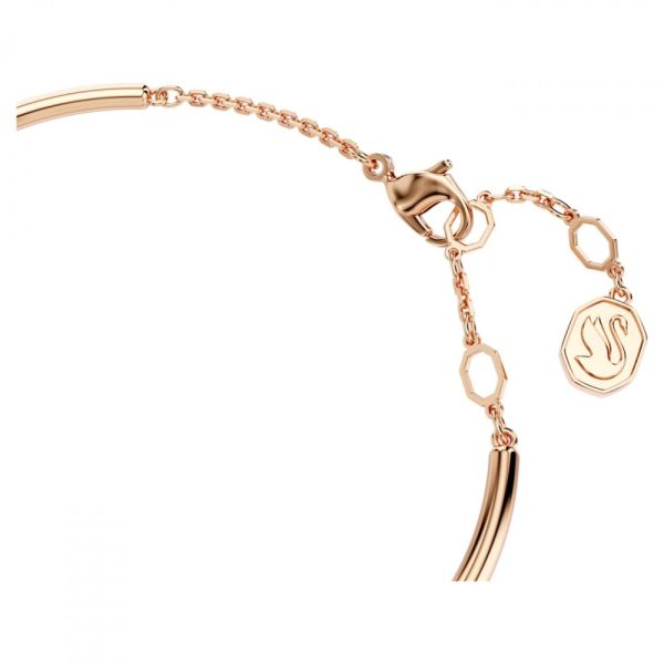 Bracelete Swarovski Dextera Lapidação redonda Branca Lacado a rosa dourado M