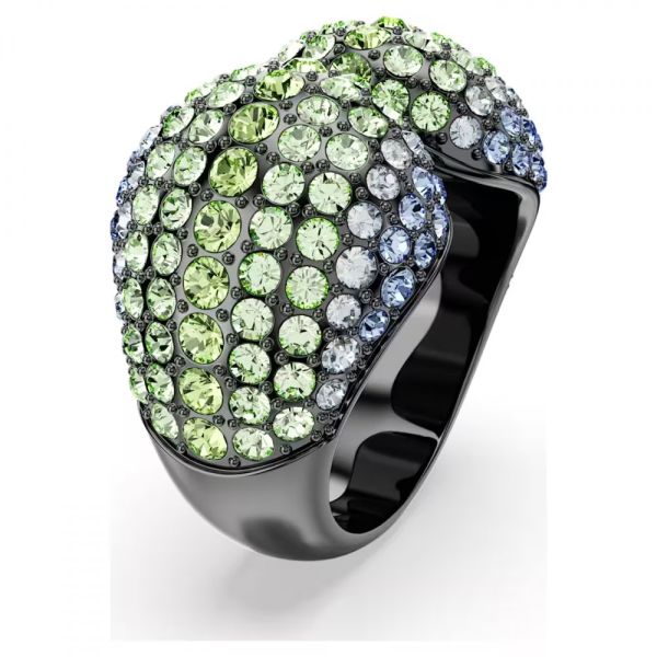 Anel Swarovski cocktail Sublima Lapidação redonda Multicor Lacada a ródio 52