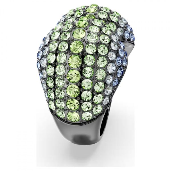 Anel Swarovski cocktail Sublima Lapidação redonda Multicor Lacada a ródio 52