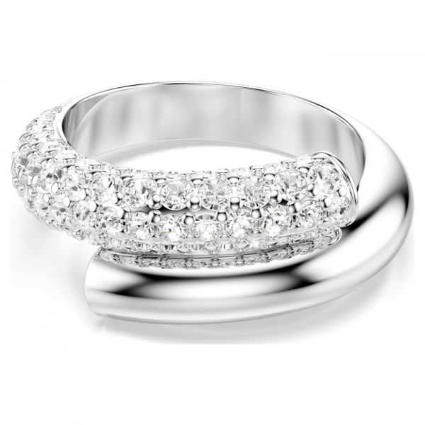 Anel Swarovski Dextera Branco Lacado a ródio 58