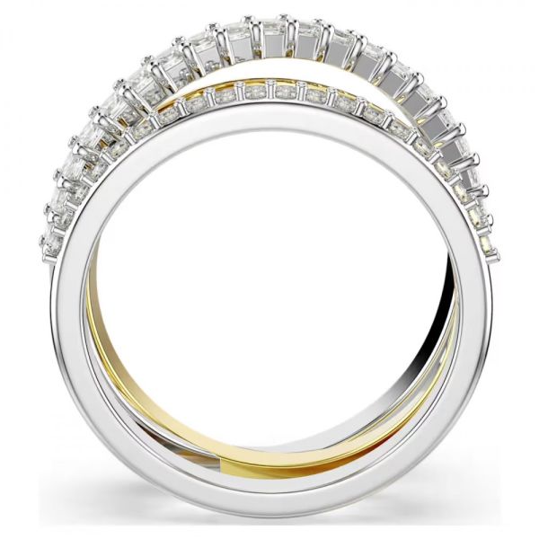 Anel Swarovski Hyperbola Combinação de lapidações Branco Acabamento de combinação de metais 50
