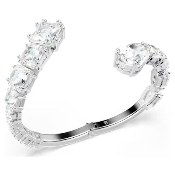 Bracelete Swarovski Matrix Combinação de lapidações Branca Lacado a ródio M