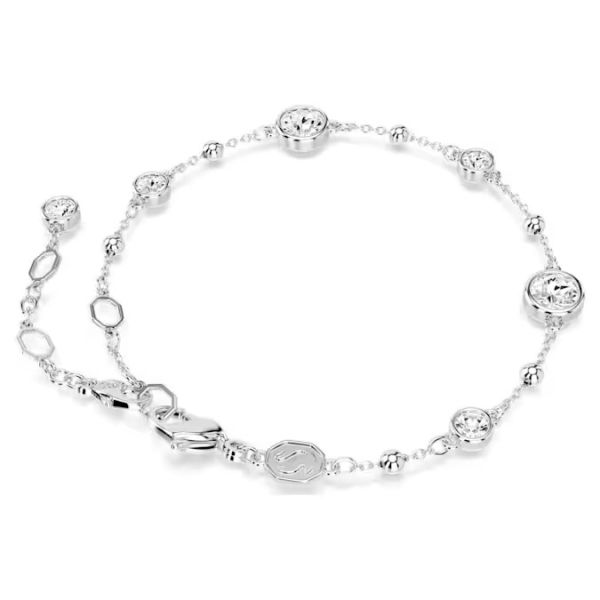 Pulseira Swarovski Imber Lapidação redonda Branca Lacado a ródio