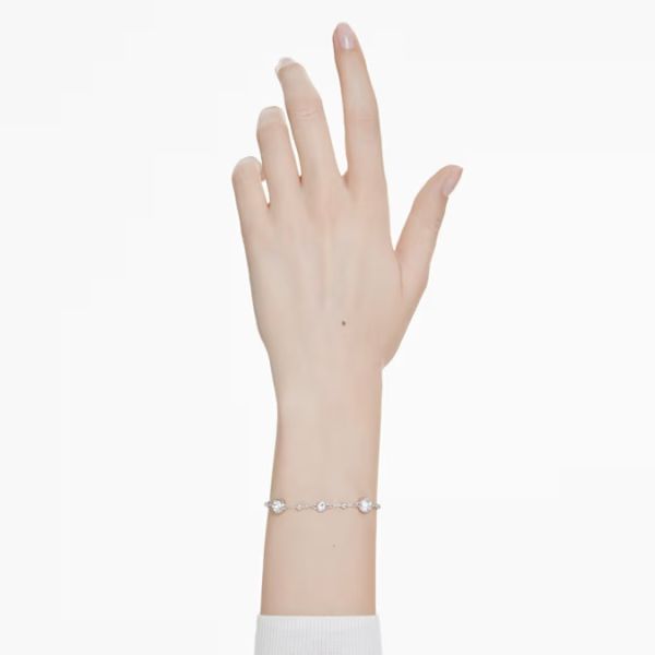 Pulseira Swarovski Imber Lapidação redonda Branca Lacado a ródio