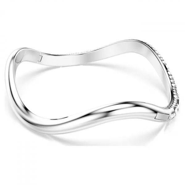Bracelete Swarovski Sublima Lapidação redonda Branca Lacado a ródio M