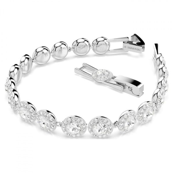 Pulseira Swarovski Una Angelic Lapidação redonda Branca Lacado a ródio M