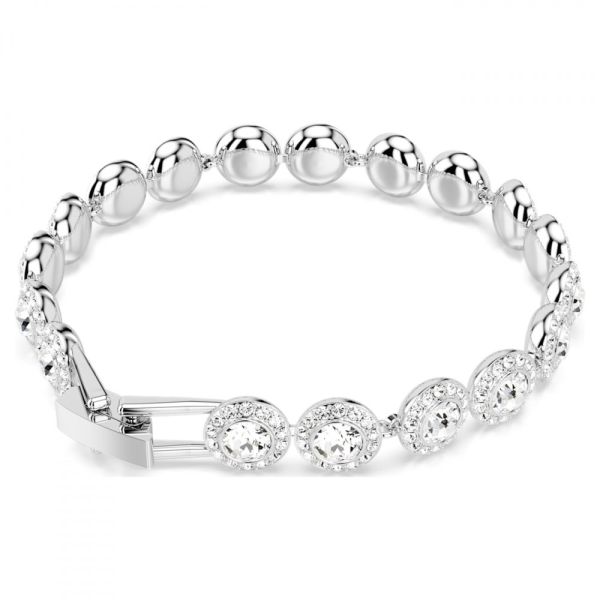 Pulseira Swarovski Una Angelic Lapidação redonda Branca Lacado a ródio M