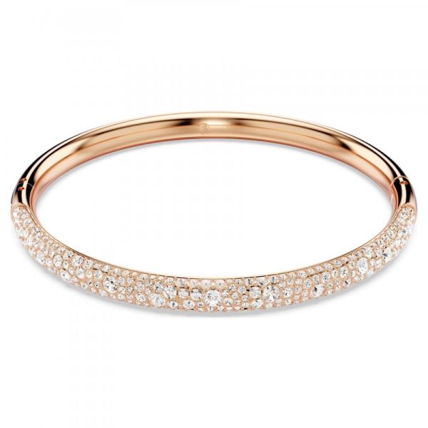 Bracelete Swarovski Meteora Snow Pavé Branca Lacado a Rosa Dourado