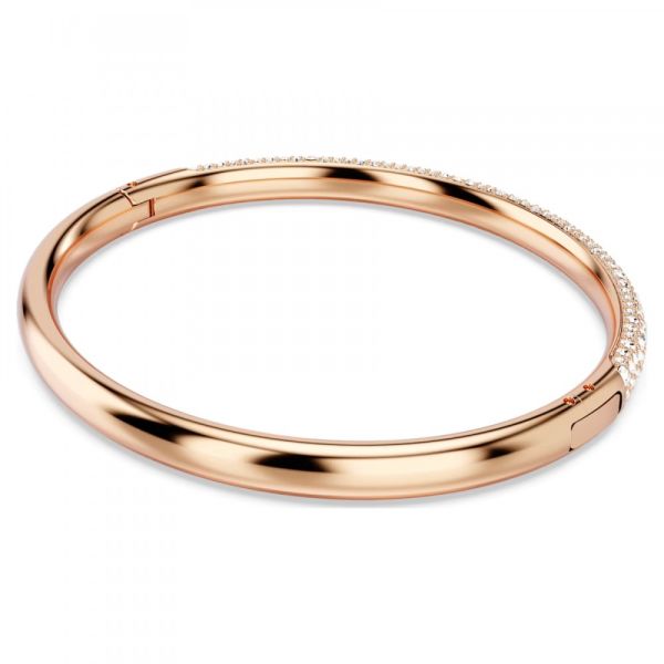 Bracelete Swarovski Meteora Snow Pavé Branca Lacado a Rosa Dourado