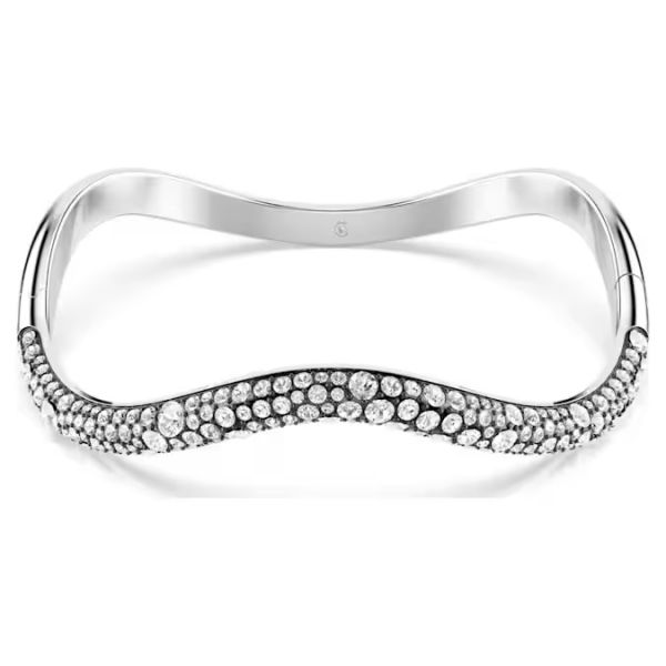 Bracelete Swarovski Sublima Lapidação redonda Branca Lacado a ródio S
