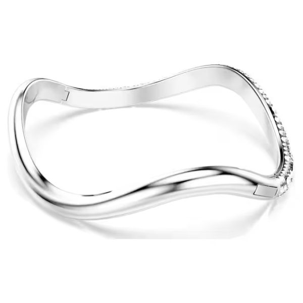 Bracelete Swarovski Sublima Lapidação redonda Branca Lacado a ródio S