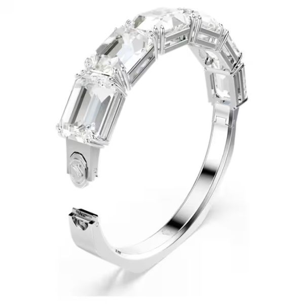 Bracelete Swarovski Millenia Lapidação octogonal Branca Lacado a ródio M