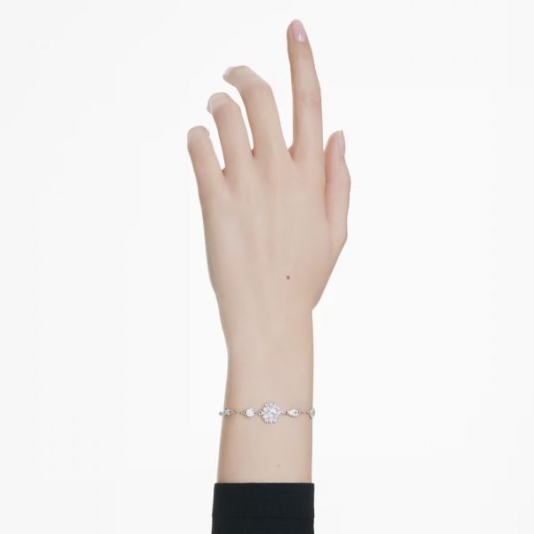 Pulseira Swarovski Idyllia Combinação de lapidações Floco de neve Branca Lacado a ródioM
