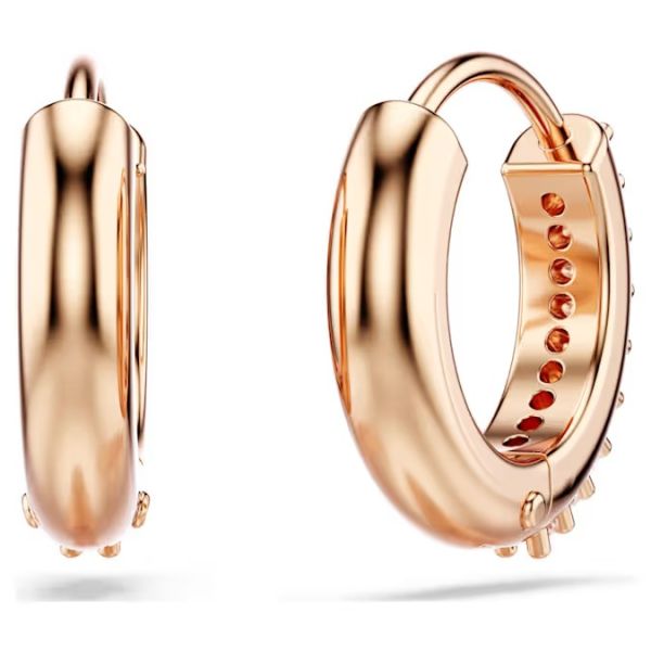 Brincos argola Swarovski Matrix Lapidação redonda Brancos Lacado a rosa dourado