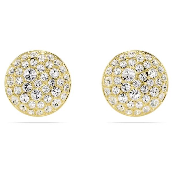 Brincos Swarovski Stud Meteora Branco Lacado a Dourado