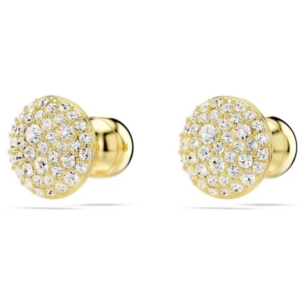 Brincos Swarovski Stud Meteora Branco Lacado a Dourado