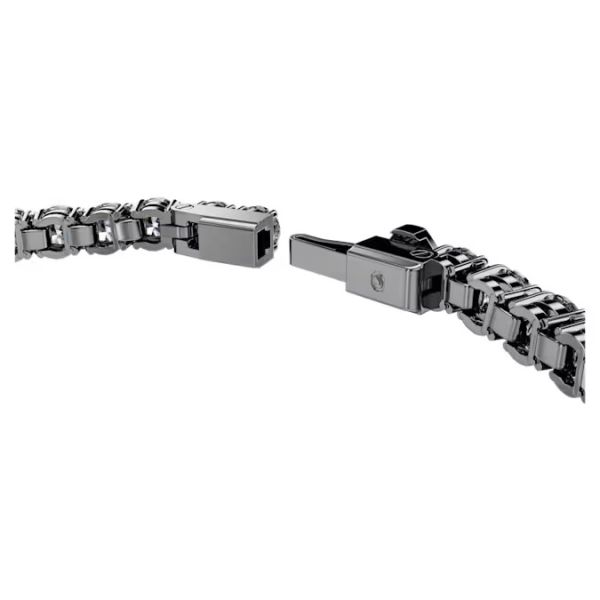 Pulseira Swarovski Matrix Tennis Lapidação redonda Cinzenta Lacada a ródio L