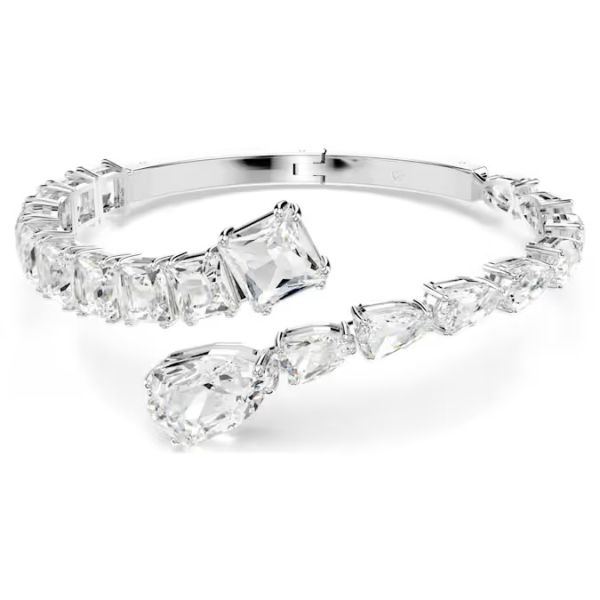 Bracelete Swarovski Matrix Combinação de lapidações Branca Lacado a ródio M