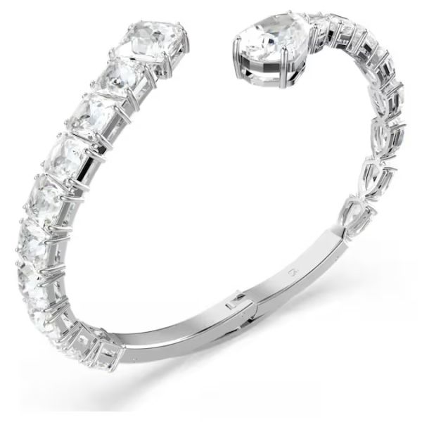 Bracelete Swarovski Matrix Combinação de lapidações Branca Lacado a ródio M