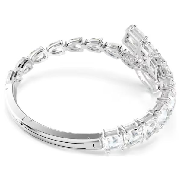 Bracelete Swarovski Matrix Combinação de lapidações Branca Lacado a ródio M