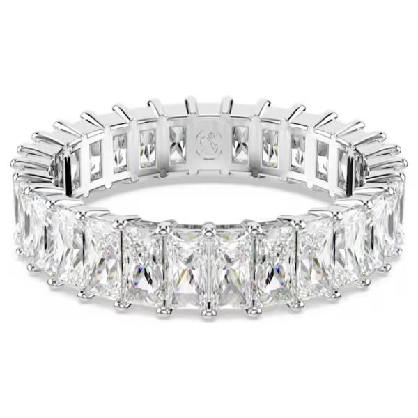 Anel Swarovski Matrix Lapidação Baguete Branco Lacado a ródio 60