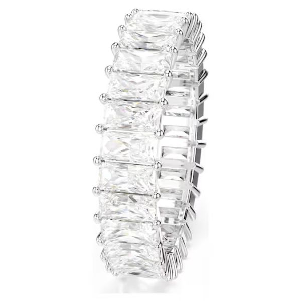Anel Swarovski Matrix Lapidação Baguete Branco Lacado a ródio 60