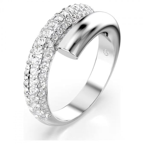 Anel Swarovski Dextera Branco Lacado a ródio 52