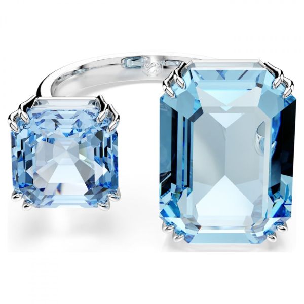 Anel Swarovski Millenia Lapidação octogonal Azul Lacado a ródio 55