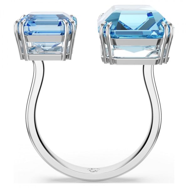 Anel Swarovski Millenia Lapidação octogonal Azul Lacado a ródio 55