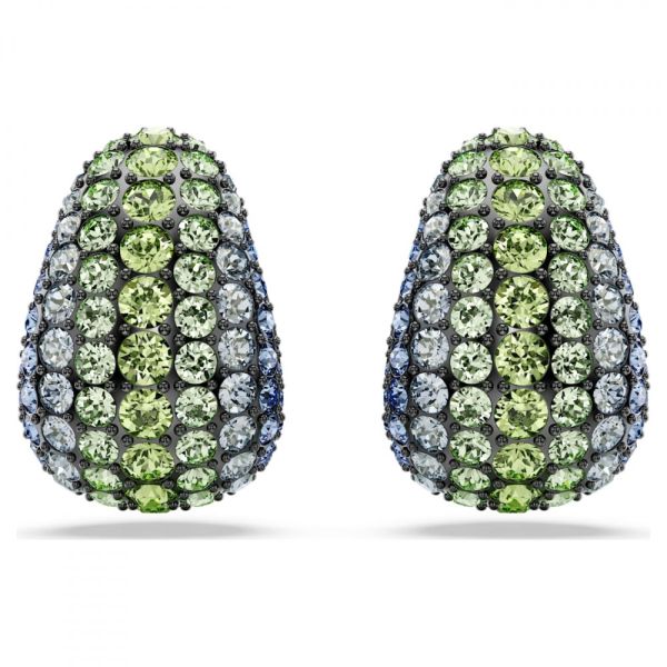 Brincos compridos Swarovski Sublima Lapidação redonda Multicor Lacada a ródio