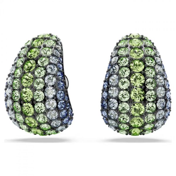 Brincos compridos Swarovski Sublima Lapidação redonda Multicor Lacada a ródio
