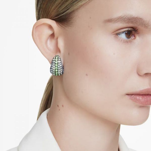 Brincos compridos Swarovski Sublima Lapidação redonda Multicor Lacada a ródio
