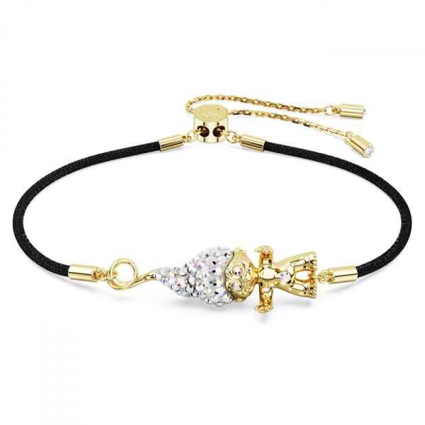 Pulseira Swarovski Good Luck Trolls Troll Branca Lacado a dourado M