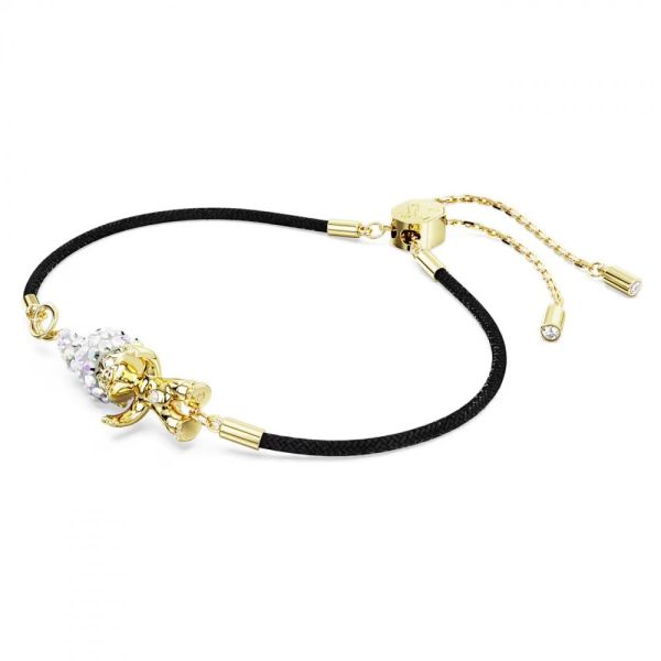 Pulseira Swarovski Good Luck Trolls Troll Branca Lacado a dourado M