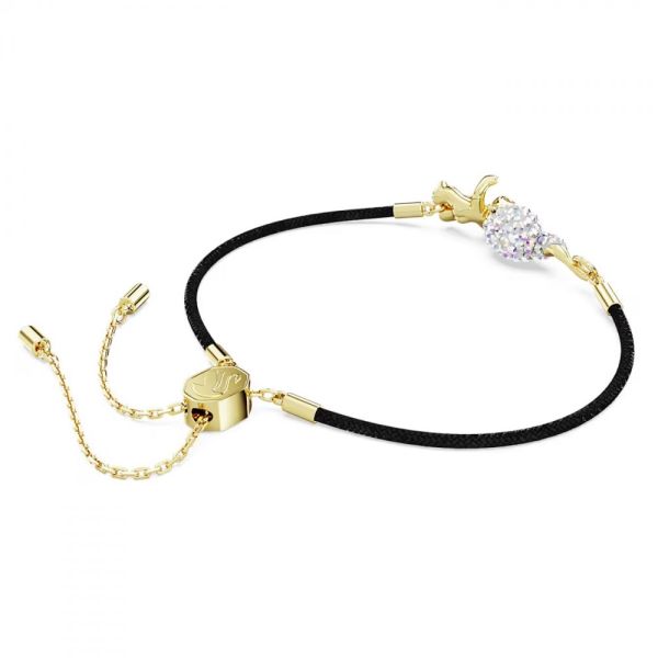 Pulseira Swarovski Good Luck Trolls Troll Branca Lacado a dourado M