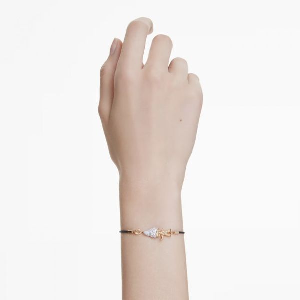 Pulseira Swarovski Good Luck Trolls Troll Branca Lacado a dourado M